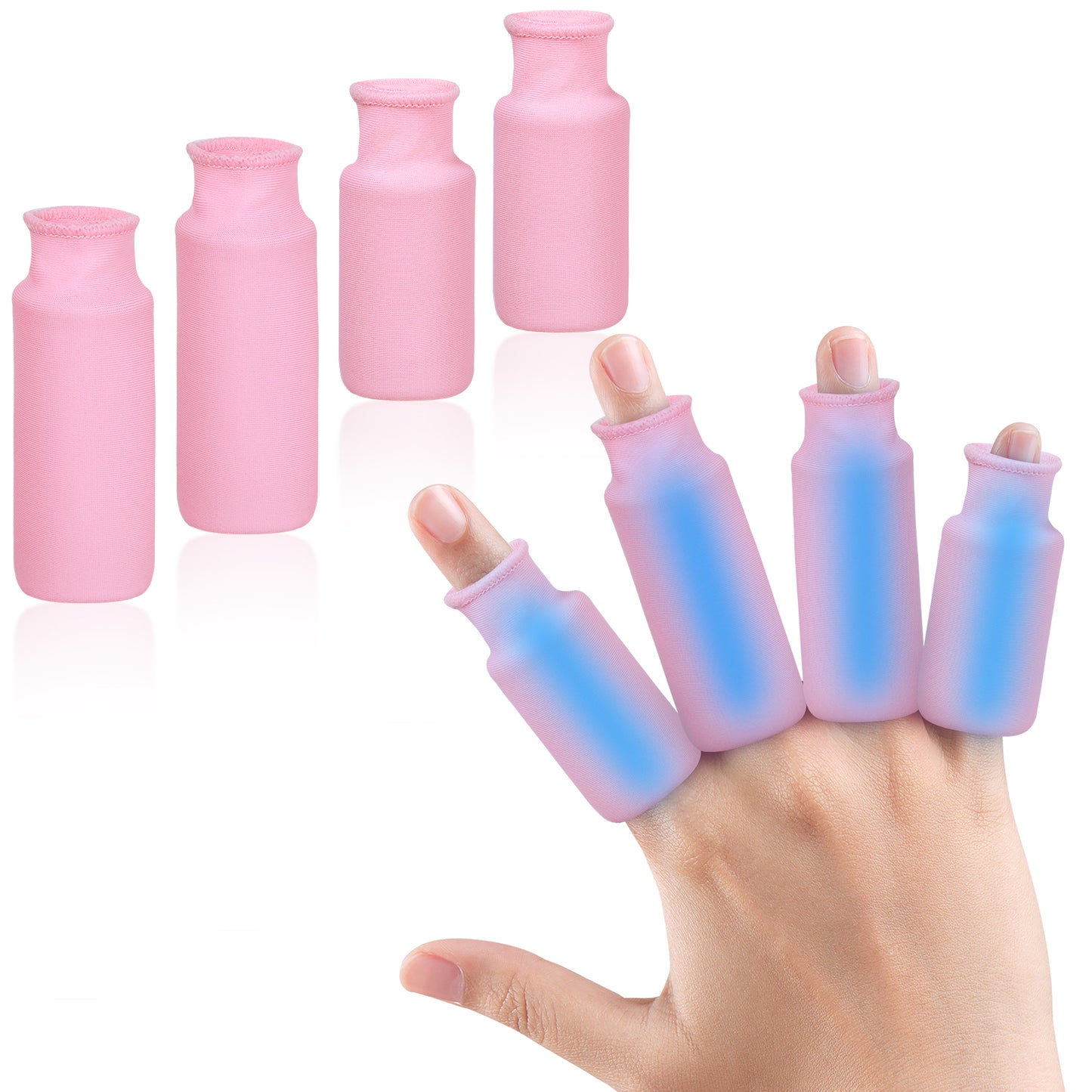 Helthrelife Finger Ice Sleeves Ice Packs for Fingers, Thumbs & Toes Hot Cold Therapy for Arthritis, Tendinitis, Trigger Finger and Swollen Finger Pink