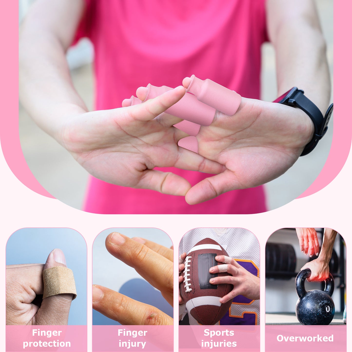 Helthrelife Finger Ice Sleeves Ice Packs for Fingers, Thumbs & Toes Hot Cold Therapy for Arthritis, Tendinitis, Trigger Finger and Swollen Finger Pink