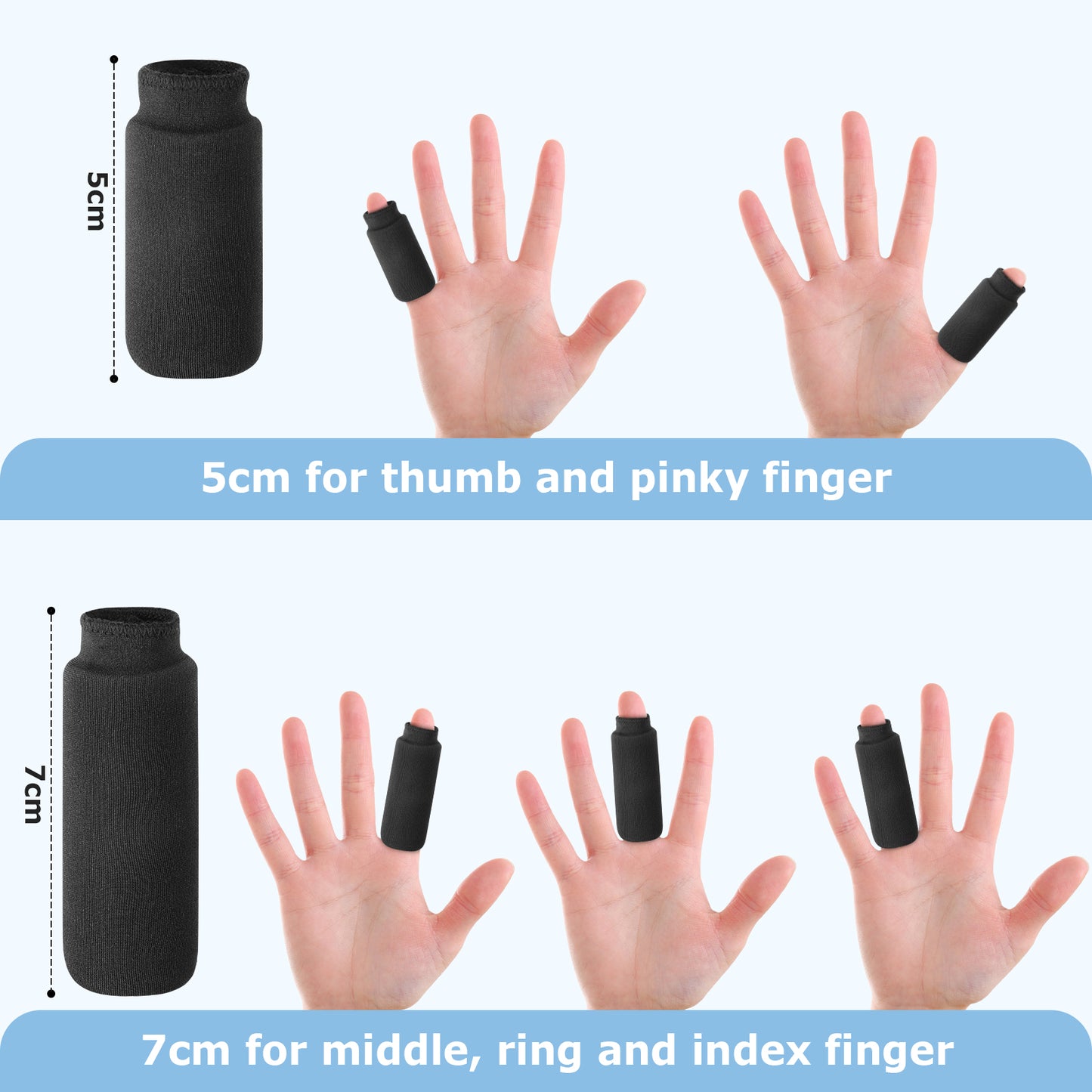 Finger Ice Sleeves 4 Ice Packs for Fingers, Thumbs & Toes Hot Cold Therapy for arthritis, tendinitis, trigger finger and swollen finger