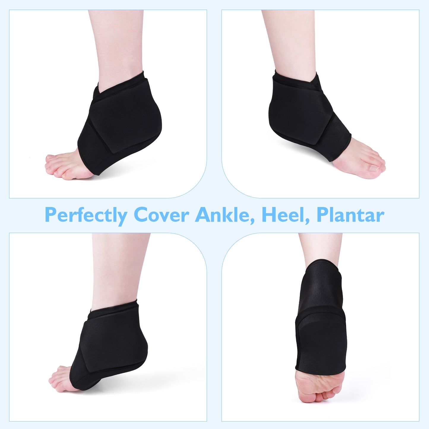 Helthrelife Heel Ankle Ice Pack, Ice Pack Wrap for Ankle, Heel, Foot Pack of Two