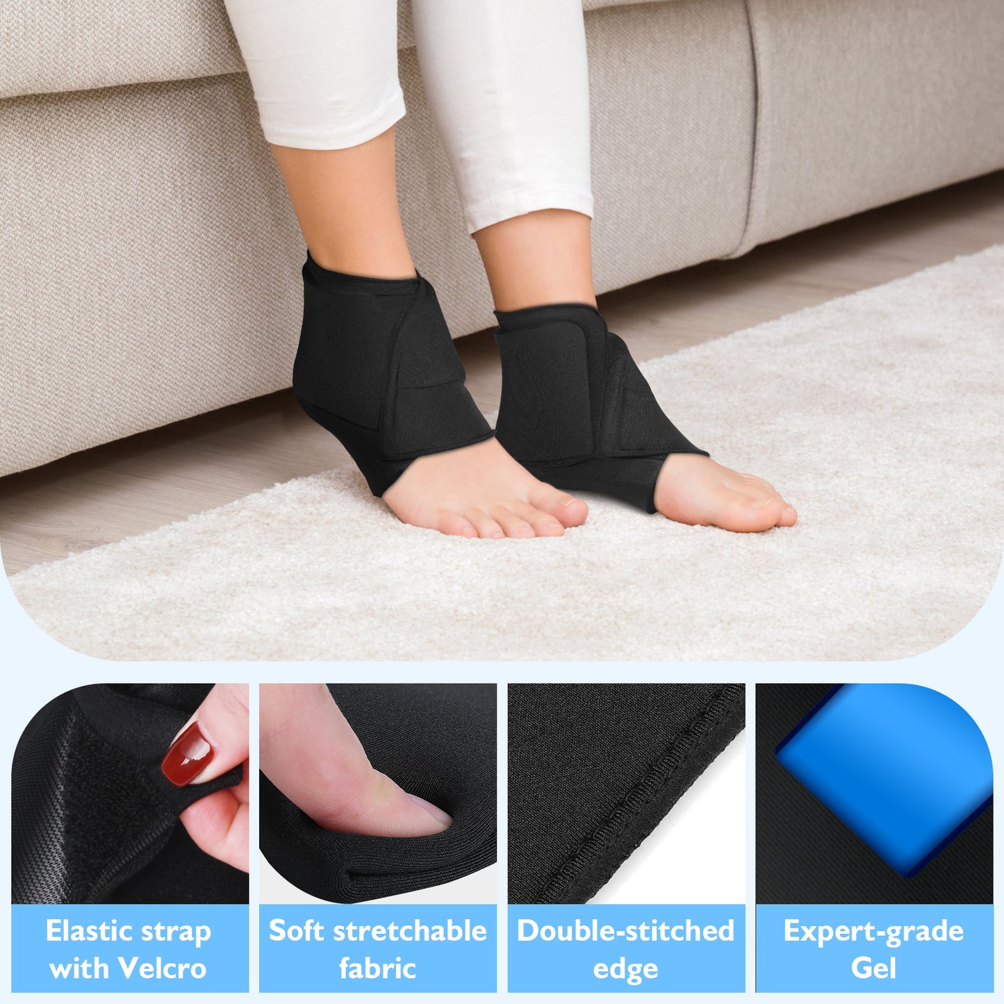 Helthrelife Heel Ankle Ice Pack, Ice Pack Wrap for Ankle, Heel, Foot Pack of One